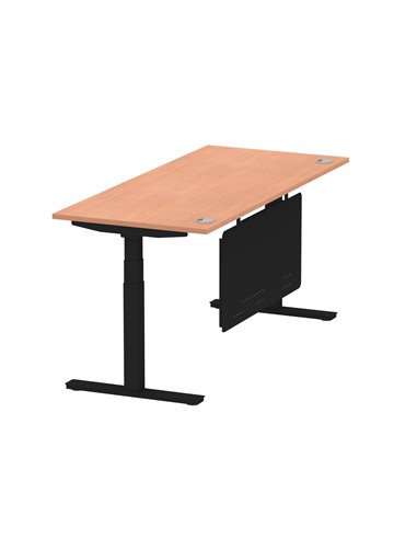 Dynamic Air Modesty 1800 x 800mm Height Adjustable Office Desk Beech Top Cable Ports Modesty Panel HA01448