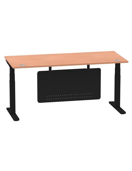 Dynamic Air Modesty 1800 x 800mm Height Adjustable Office Desk Beech Top Cable Ports Modesty Panel HA01448 - pic 78231 | FastDaddyshop
