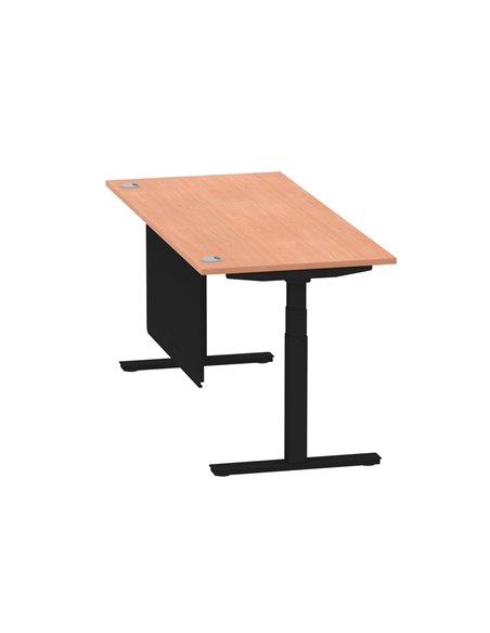 Dynamic Air Modesty 1800 x 800mm Height Adjustable Office Desk Beech Top Cable Ports Modesty Panel HA01448 - pic 78233 | FastDaddyshop