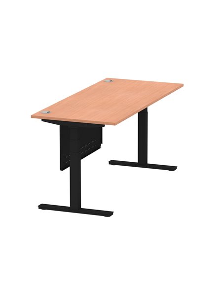 Dynamic Air Modesty 1800 x 800mm Height Adjustable Office Desk Beech Top Cable Ports Modesty Panel HA01448 - pic 78234 | FastDaddyshop