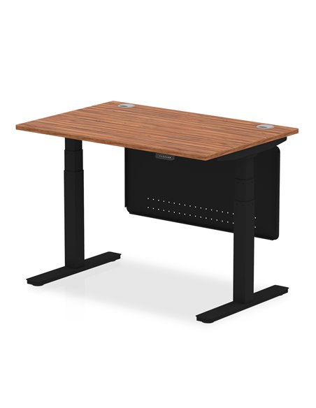 Dynamic Air Modesty 1200 x 800mm Height Adjustable Office Desk Walnut Top Cable Ports Modesty Panel HA01449 - pic 78236 | FastDaddyshop