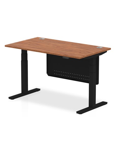 Dynamic Air Modesty 1400 x 800mm Height Adjustable Office Desk Walnut Top Cable Ports Modesty Panel HA01450 - pic 78238 | FastDaddyshop