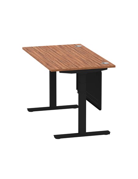 Dynamic Air Modesty 1400 x 800mm Height Adjustable Office Desk Walnut Top Cable Ports Modesty Panel HA01450 - pic 78239 | FastDaddyshop