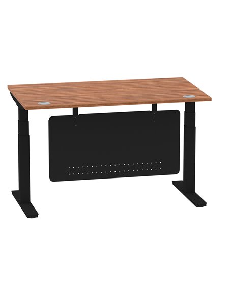 Dynamic Air Modesty 1400 x 800mm Height Adjustable Office Desk Walnut Top Cable Ports Modesty Panel HA01450 - pic 78241 | FastDaddyshop