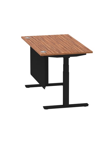 Dynamic Air Modesty 1400 x 800mm Height Adjustable Office Desk Walnut Top Cable Ports Modesty Panel HA01450 - pic 78243 | FastDaddyshop