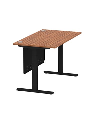 Dynamic Air Modesty 1400 x 800mm Height Adjustable Office Desk Walnut Top Cable Ports Modesty Panel HA01450