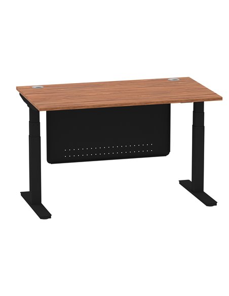 Dynamic Air Modesty 1400 x 800mm Height Adjustable Office Desk Walnut Top Cable Ports Modesty Panel HA01450 - pic 78245 | FastDaddyshop