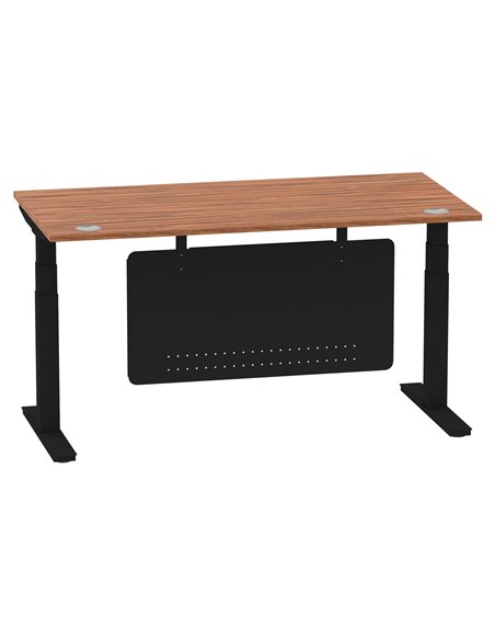 Dynamic Air Modesty 1600 x 800mm Height Adjustable Office Desk Walnut Top Cable Ports Modesty Panel HA01451 - pic 78249 | FastDaddyshop