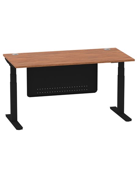 Dynamic Air Modesty 1600 x 800mm Height Adjustable Office Desk Walnut Top Cable Ports Modesty Panel HA01451 - pic 78253 | FastDaddyshop