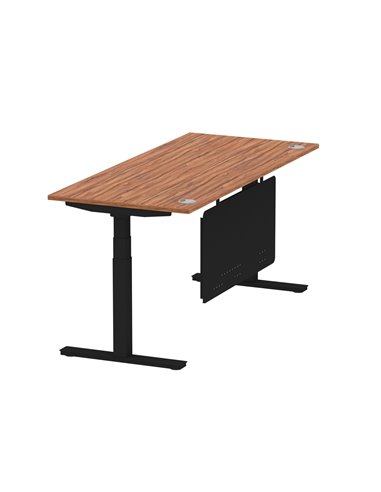 Dynamic Air Modesty 1800 x 800mm Height Adjustable Office Desk Walnut Top Cable Ports Modesty Panel HA01452
