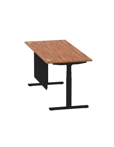 Dynamic Air Modesty 1800 x 800mm Height Adjustable Office Desk Walnut Top Cable Ports Modesty Panel HA01452
