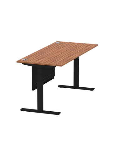 Dynamic Air Modesty 1800 x 800mm Height Adjustable Office Desk Walnut Top Cable Ports Modesty Panel HA01452