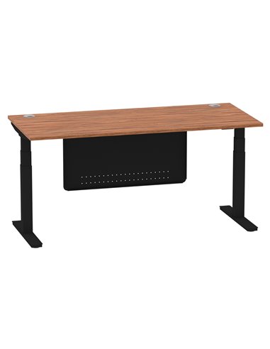 Dynamic Air Modesty 1800 x 800mm Height Adjustable Office Desk Walnut Top Cable Ports Modesty Panel HA01452