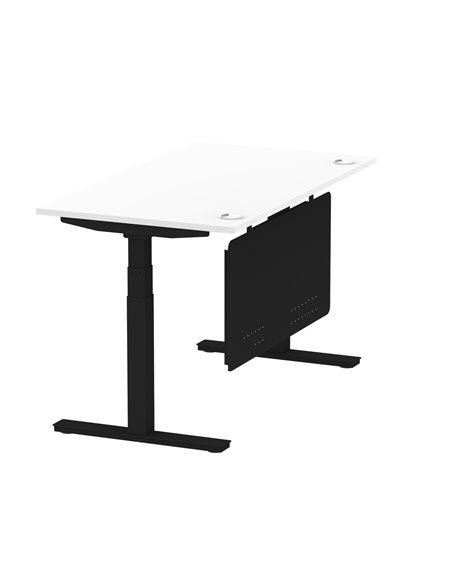 Dynamic Air Modesty 1400 x 800mm Height Adjustable Office Desk White Top Cable Ports Modesty Panel HA01454 - pic 78266 | FastDaddyshop