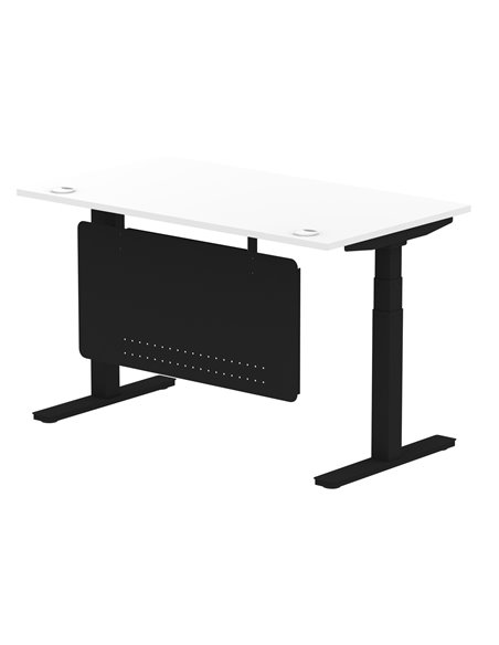 Dynamic Air Modesty 1400 x 800mm Height Adjustable Office Desk White Top Cable Ports Modesty Panel HA01454 - pic 78268 | FastDaddyshop