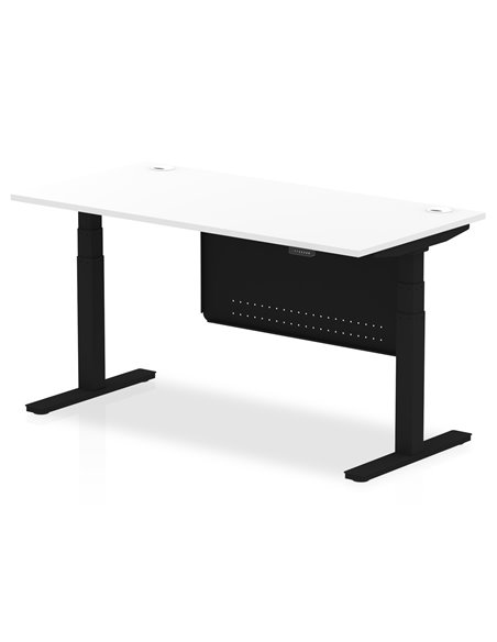 Dynamic Air Modesty 1600 x 800mm Height Adjustable Office Desk White Top Cable Ports Modesty Panel HA01455 - pic 78272 | FastDaddyshop