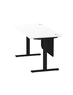 Dynamic Air Modesty 1600 x 800mm Height Adjustable Office Desk White Top Cable Ports Modesty Panel HA01455 2