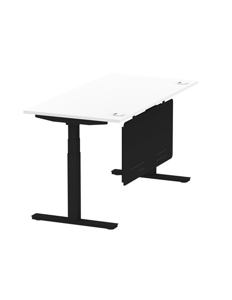 Dynamic Air Modesty 1600 x 800mm Height Adjustable Office Desk White Top Cable Ports Modesty Panel HA01455 - pic 78274 | FastDaddyshop