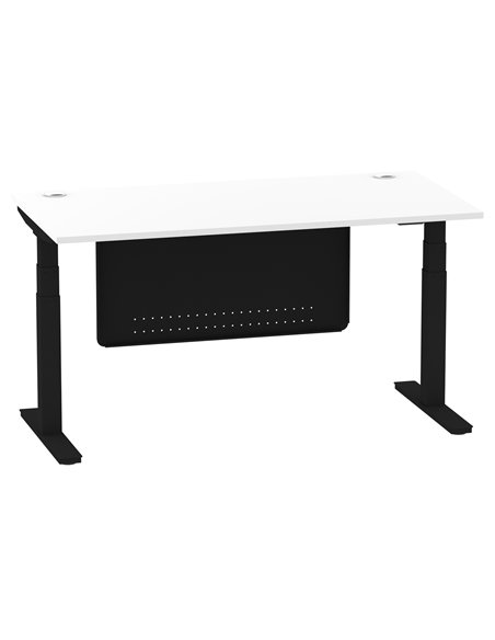 Dynamic Air Modesty 1600 x 800mm Height Adjustable Office Desk White Top Cable Ports Modesty Panel HA01455 - pic 78279 | FastDaddyshop