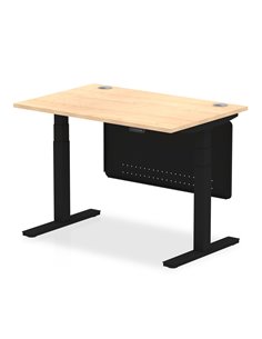Dynamic Air Modesty 1200 x 800mm Height Adjustable Office Desk Maple Top Cable Ports Modesty Panel HA01457
