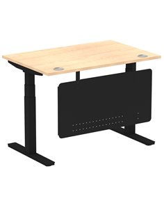 Dynamic Air Modesty 1200 x 800mm Height Adjustable Office Desk Maple Top Cable Ports Modesty Panel HA01457 2