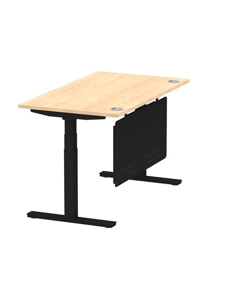 Dynamic Air Modesty 1400 x 800mm Height Adjustable Office Desk Maple Top Cable Ports Modesty Panel HA01458 - pic 78292 | FastDaddyshop