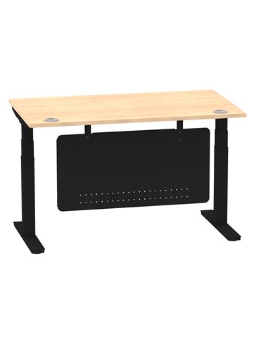 Dynamic Air Modesty 1400 x 800mm Height Adjustable Office Desk Maple Top Cable Ports Modesty Panel HA01458