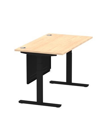 Dynamic Air Modesty 1400 x 800mm Height Adjustable Office Desk Maple Top Cable Ports Modesty Panel HA01458