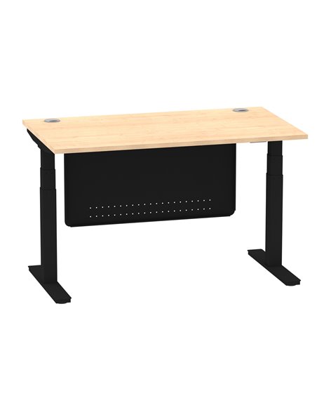 Dynamic Air Modesty 1400 x 800mm Height Adjustable Office Desk Maple Top Cable Ports Modesty Panel HA01458 - pic 78297 | FastDaddyshop