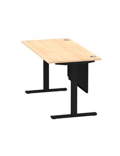 Dynamic Air Modesty 1600 x 800mm Height Adjustable Office Desk Maple Top Cable Ports Modesty Panel HA01459 2
