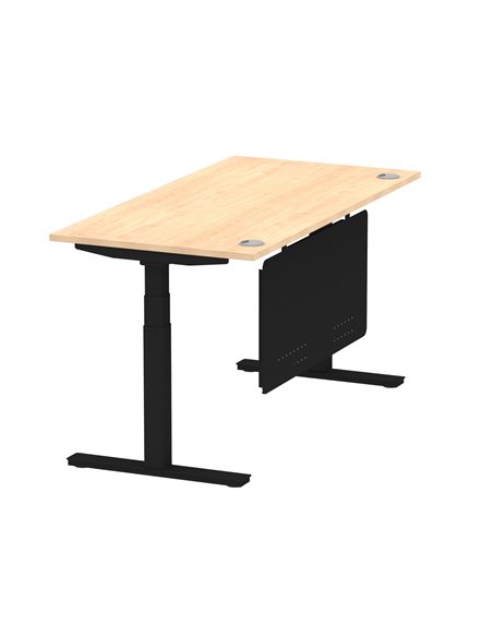 Dynamic Air Modesty 1600 x 800mm Height Adjustable Office Desk Maple Top Cable Ports Modesty Panel HA01459 - pic 78300 | FastDaddyshop