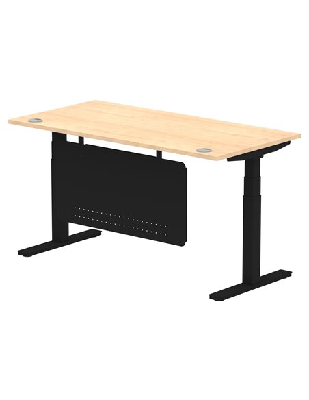 Dynamic Air Modesty 1600 x 800mm Height Adjustable Office Desk Maple Top Cable Ports Modesty Panel HA01459 - pic 78302 | FastDaddyshop