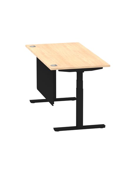 Dynamic Air Modesty 1600 x 800mm Height Adjustable Office Desk Maple Top Cable Ports Modesty Panel HA01459 - pic 78303 | FastDaddyshop
