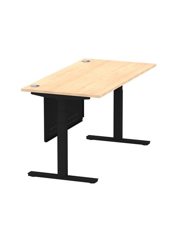 Dynamic Air Modesty 1600 x 800mm Height Adjustable Office Desk Maple Top Cable Ports Modesty Panel HA01459