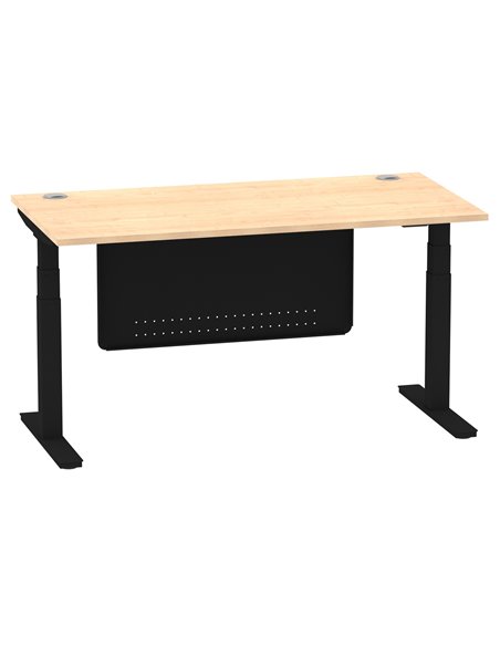 Dynamic Air Modesty 1600 x 800mm Height Adjustable Office Desk Maple Top Cable Ports Modesty Panel HA01459 - pic 78305 | FastDaddyshop