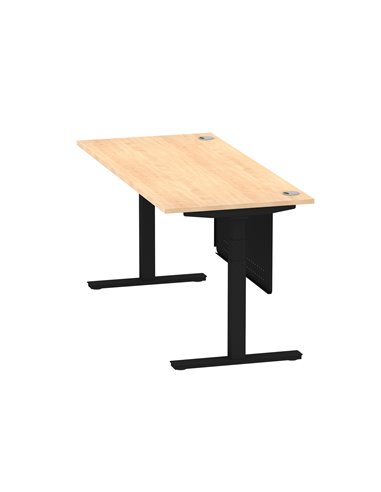 Dynamic Air Modesty 1800 x 800mm Height Adjustable Office Desk Maple Top Cable Ports Modesty Panel HA01460