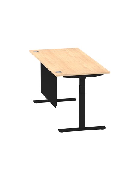 Dynamic Air Modesty 1800 x 800mm Height Adjustable Office Desk Maple Top Cable Ports Modesty Panel HA01460 - pic 78311 | FastDaddyshop