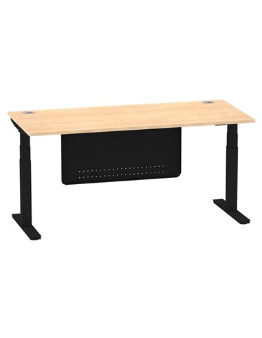 Dynamic Air Modesty 1800 x 800mm Height Adjustable Office Desk Maple Top Cable Ports Modesty Panel HA01460