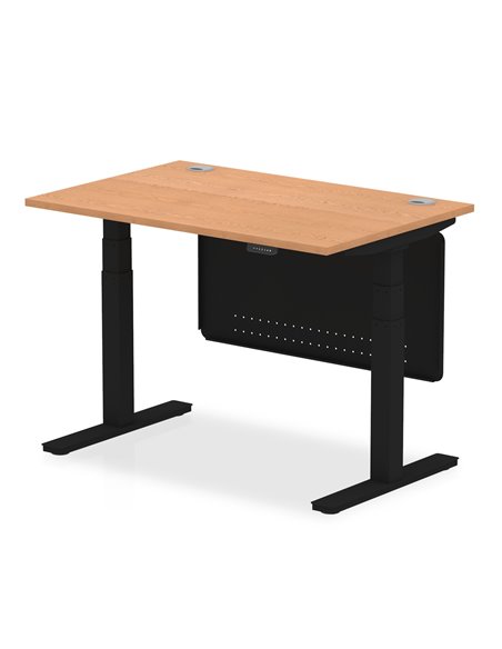 Dynamic Air Modesty 1200 x 800mm Height Adjustable Office Desk Oak Top Cable Ports Modesty Panel HA01461 - pic 78314 | FastDaddyshop