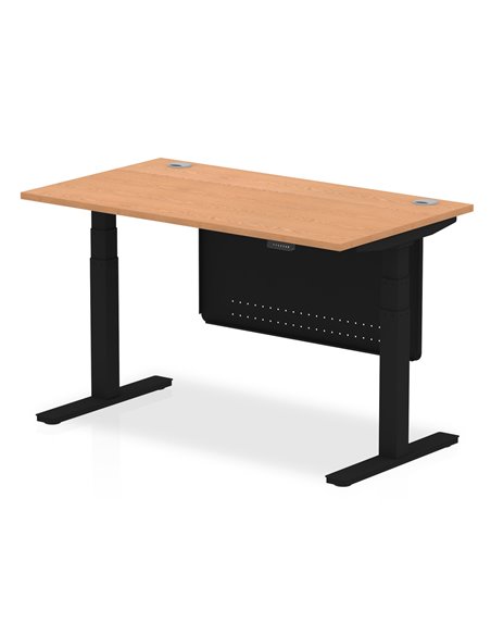 Dynamic Air Modesty 1400 x 800mm Height Adjustable Office Desk Oak Top Cable Ports Modesty Panel HA01462 - pic 78316 | FastDaddyshop