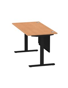 Dynamic Air Modesty 1600 x 800mm Height Adjustable Office Desk Oak Top Cable Ports Modesty Panel HA01463 2