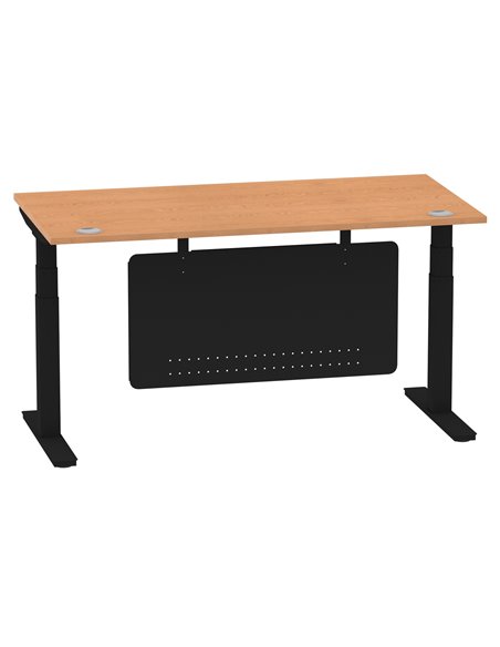 Dynamic Air Modesty 1600 x 800mm Height Adjustable Office Desk Oak Top Cable Ports Modesty Panel HA01463 - pic 78327 | FastDaddyshop