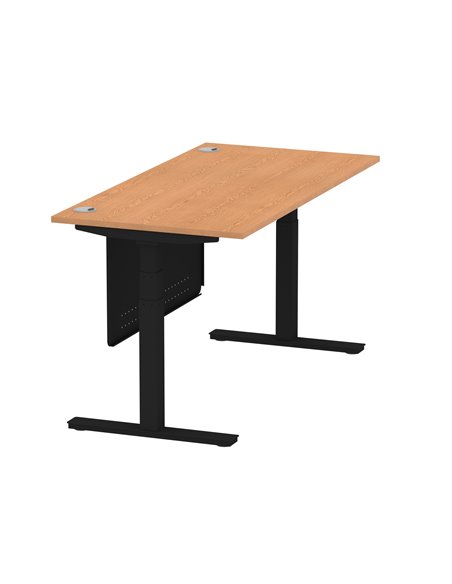 Dynamic Air Modesty 1600 x 800mm Height Adjustable Office Desk Oak Top Cable Ports Modesty Panel HA01463 - pic 78330 | FastDaddyshop