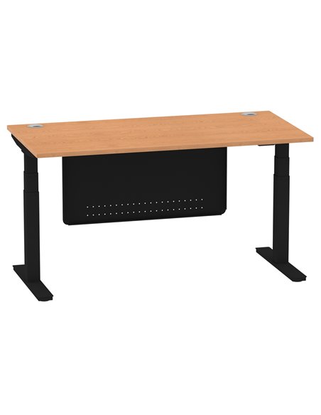 Dynamic Air Modesty 1600 x 800mm Height Adjustable Office Desk Oak Top Cable Ports Modesty Panel HA01463 - pic 78331 | FastDaddyshop