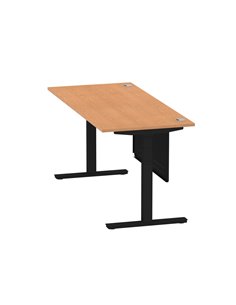 Dynamic Air Modesty 1800 x 800mm Height Adjustable Office Desk Oak Top Cable Ports Modesty Panel HA01464 2