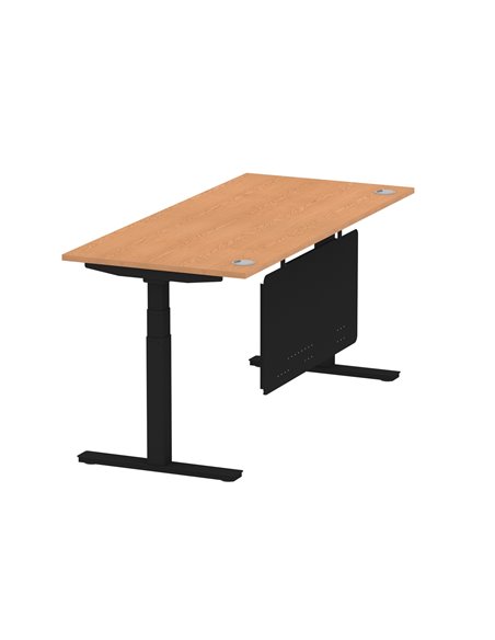 Dynamic Air Modesty 1800 x 800mm Height Adjustable Office Desk Oak Top Cable Ports Modesty Panel HA01464 - pic 78334 | FastDaddyshop