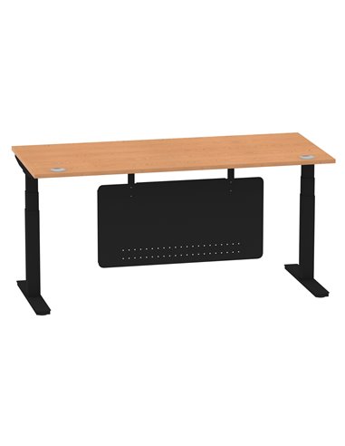 Dynamic Air Modesty 1800 x 800mm Height Adjustable Office Desk Oak Top Cable Ports Modesty Panel HA01464