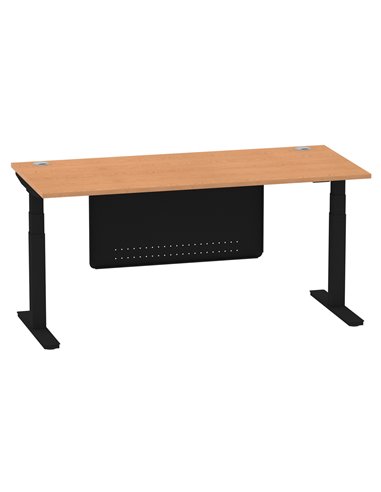 Dynamic Air Modesty 1800 x 800mm Height Adjustable Office Desk Oak Top Cable Ports Modesty Panel HA01464