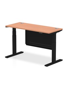 Dynamic Air Modesty 1400 x 600mm Height Adjustable Office Desk Beech Top Cable Ports Modesty Panel HA01466