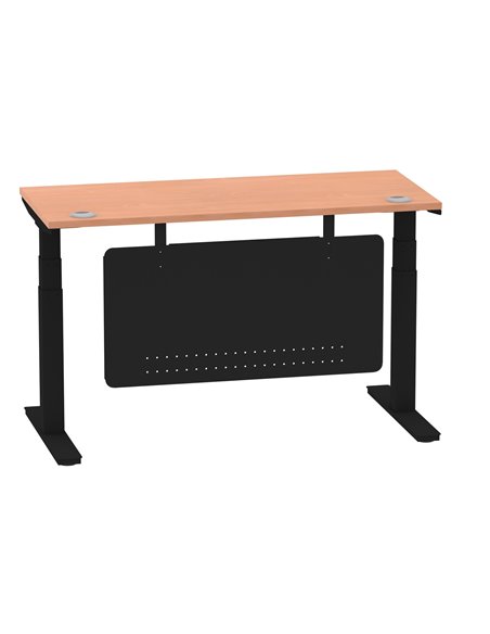 Dynamic Air Modesty 1400 x 600mm Height Adjustable Office Desk Beech Top Cable Ports Modesty Panel HA01466 - pic 78344 | FastDaddyshop